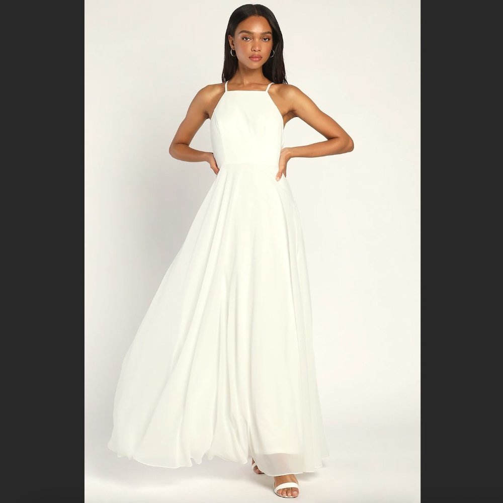 NWT White Maxi Dress, Lulus